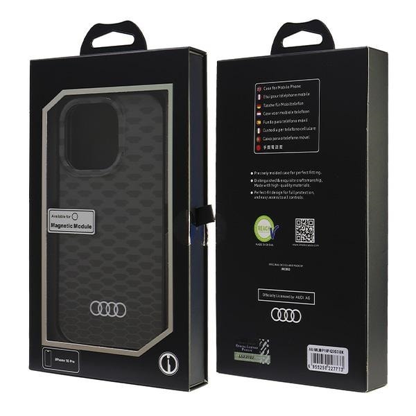 Audi IML Stitching Pattern MagSafe iPhone 16 Pro 6,3" sort/sort hardcase AU-IMLMIP16P-Q5/D3-BK