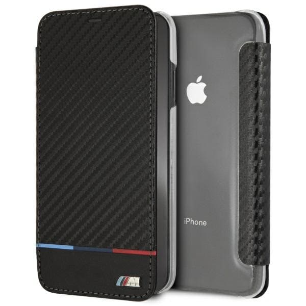 BMW Carbon Tricolor Stripe iPhone XS Max-fodral - svart