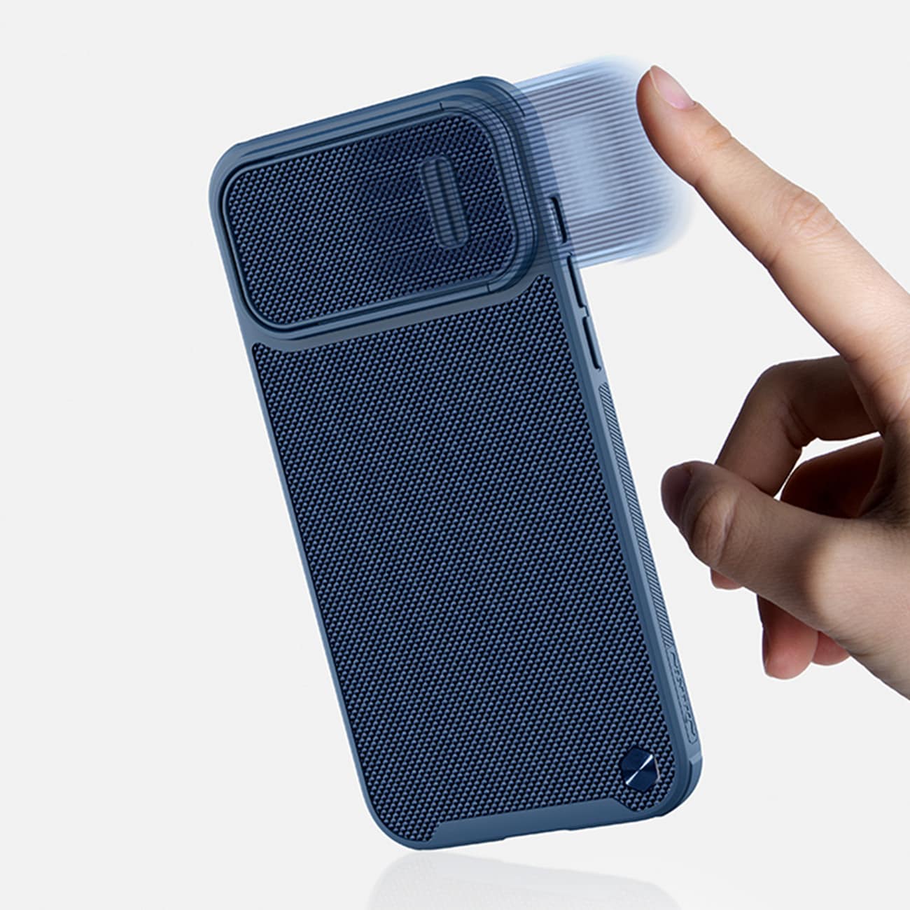 Nillkin Textured S Case för iPhone 14 Plus, pansarskydd med kameraskydd, blå