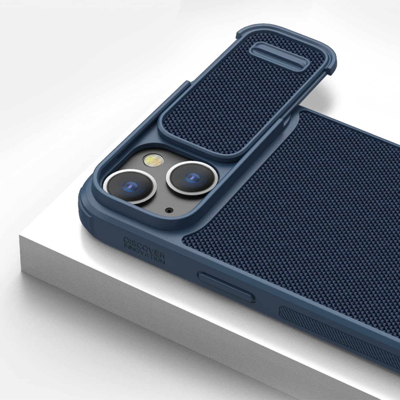 Nillkin Textured S Case för iPhone 14 Plus, pansarskydd med kameraskydd, blå