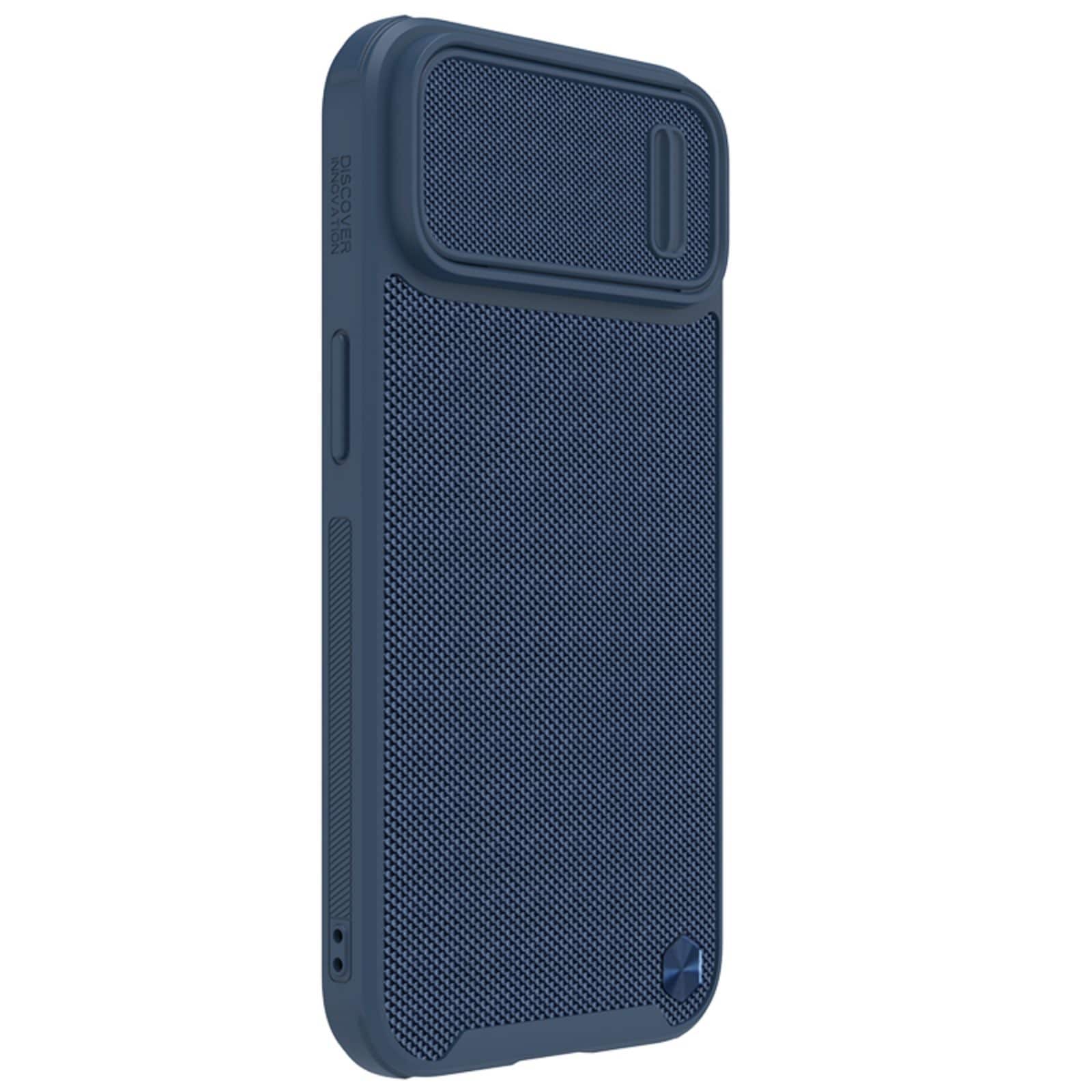 Nillkin Textured S Case för iPhone 14 Plus, pansarskydd med kameraskydd, blå