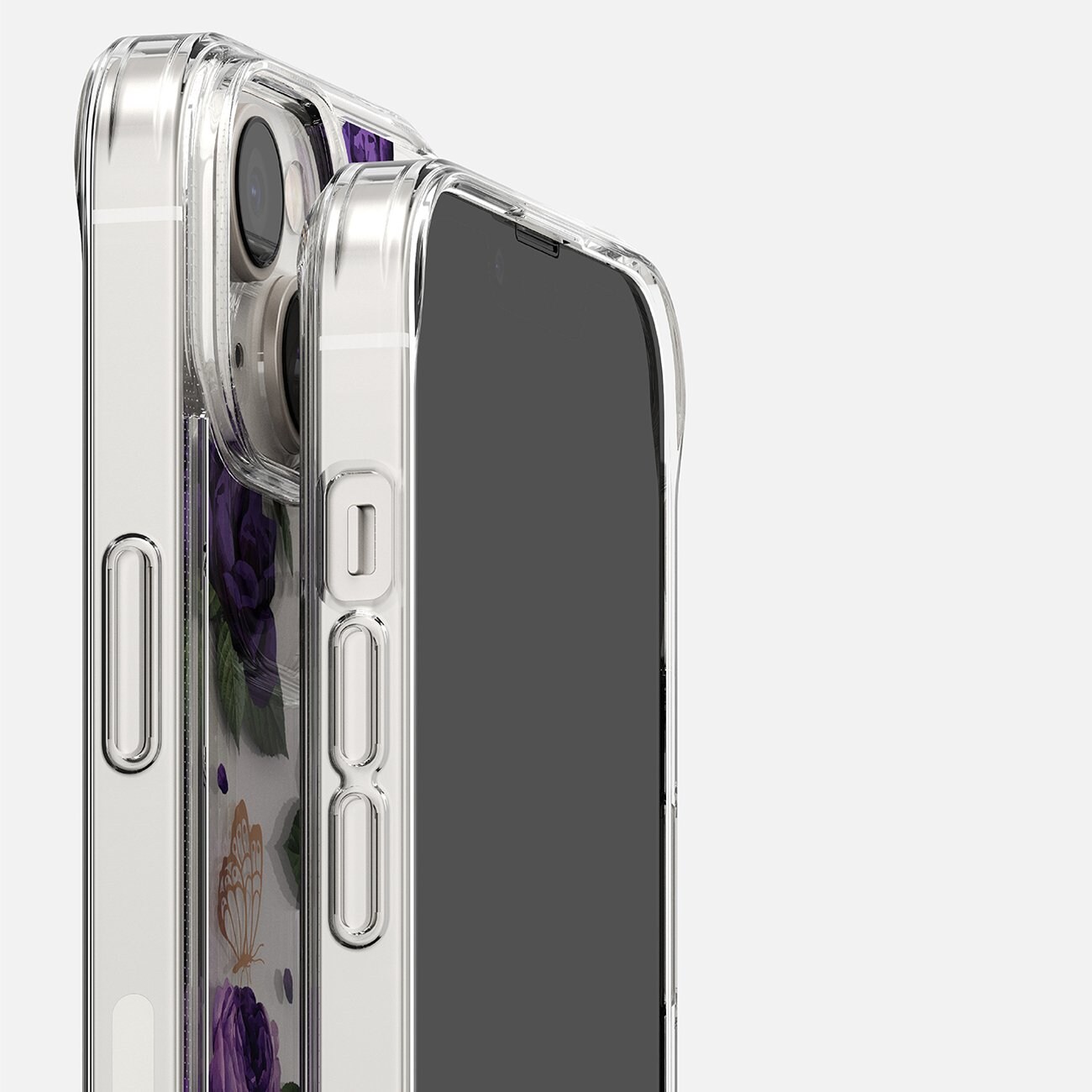 Ringke Fusion Design Pansarfodral med gelram för iPhone 14 Plus transparent (Purple rose) (FD637E29)