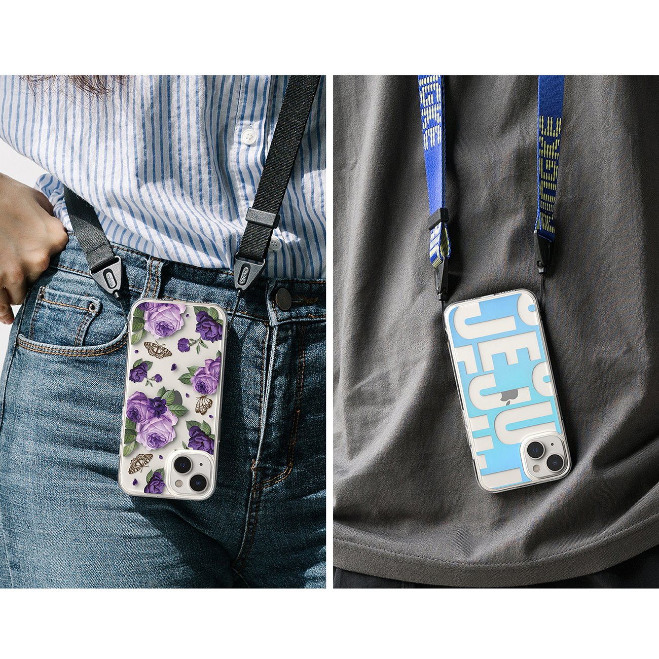 Ringke Fusion Design Pansarfodral med gelram för iPhone 14 Plus transparent (Purple rose) (FD637E29)