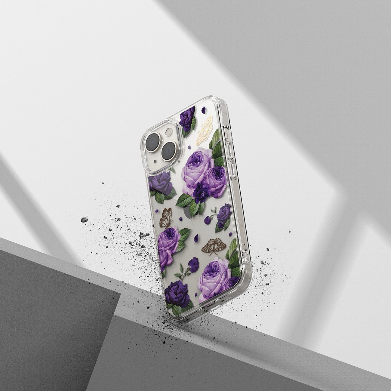 Ringke Fusion Design Pansarfodral med gelram för iPhone 14 Plus transparent (Purple rose) (FD637E29)