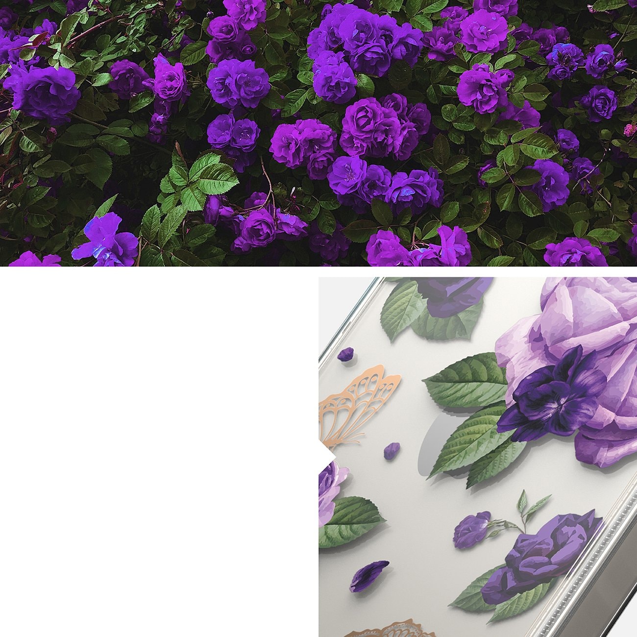Ringke Fusion Design Pansarfodral med gelram för iPhone 14 Plus transparent (Purple rose) (FD637E29)