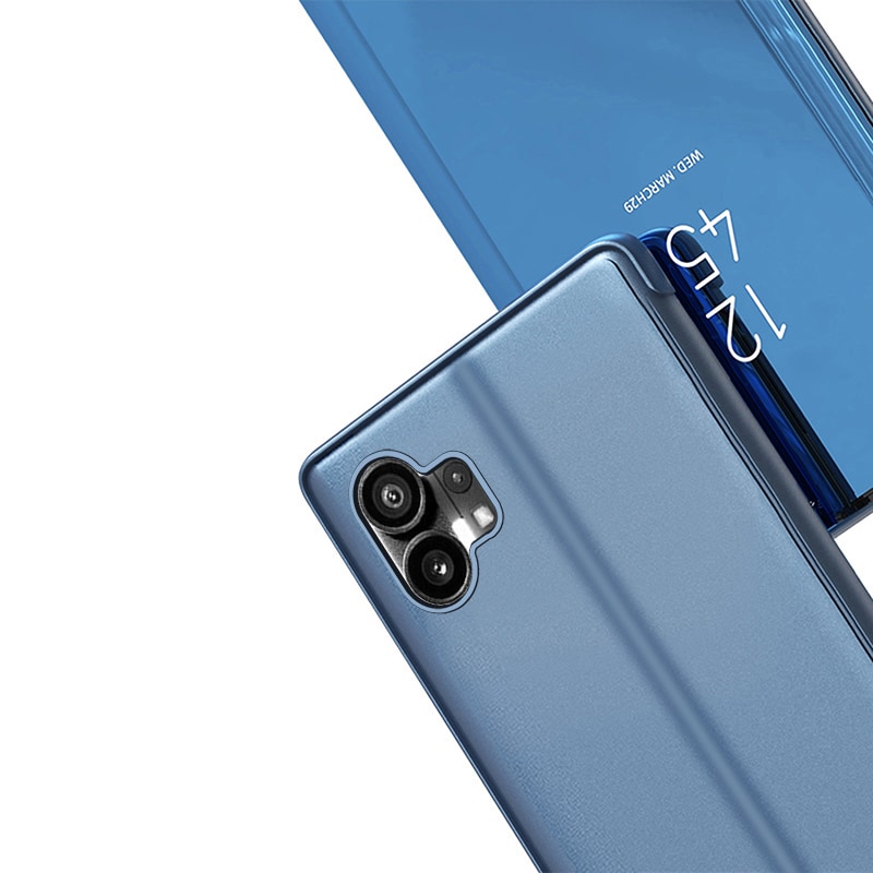 Clear View Case-etui til Nothing Telefon 1 flip-etui sort