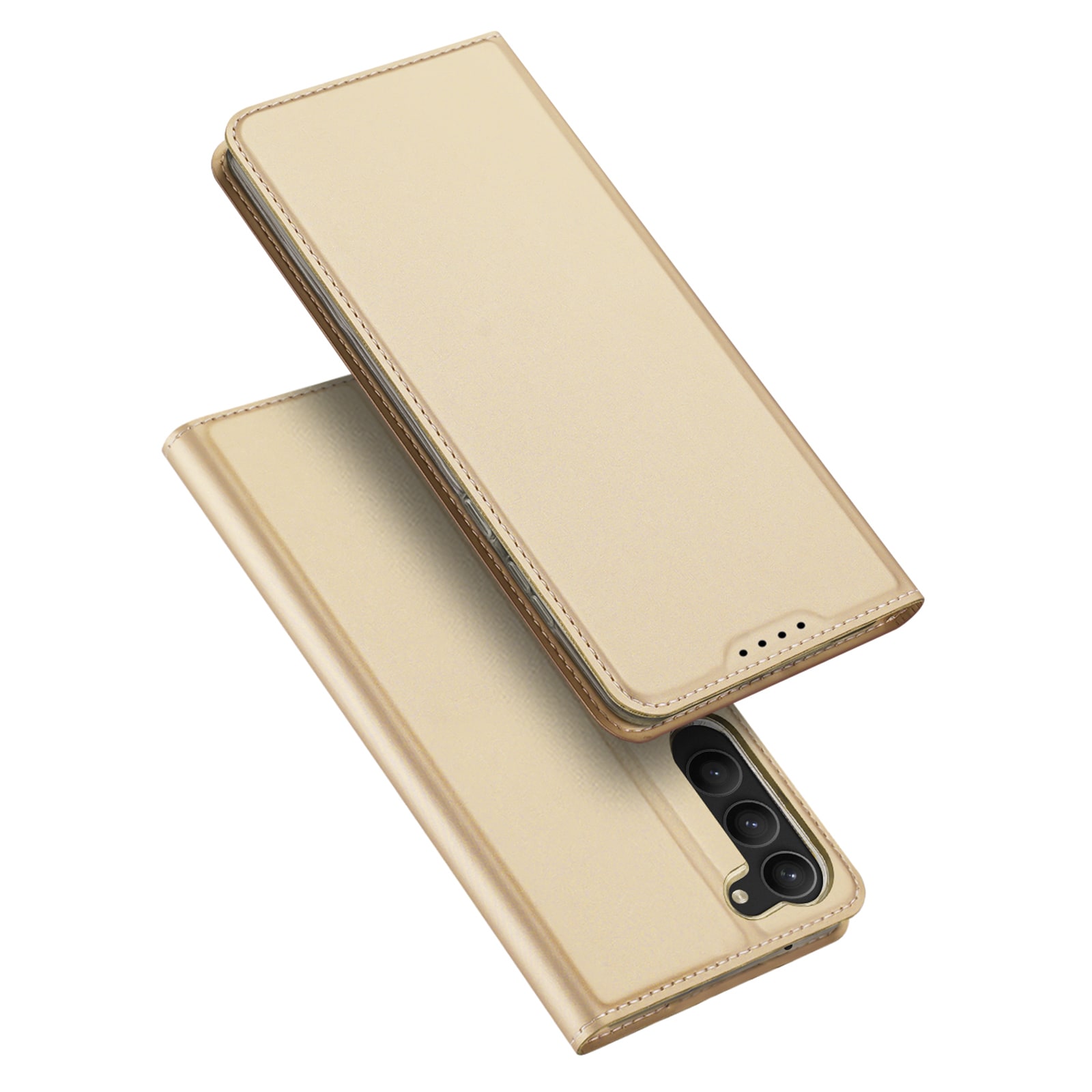 Dux Ducis Skin Pro-fodral för Samsung Galaxy S23+ Flip Card Wallet Stand Guld