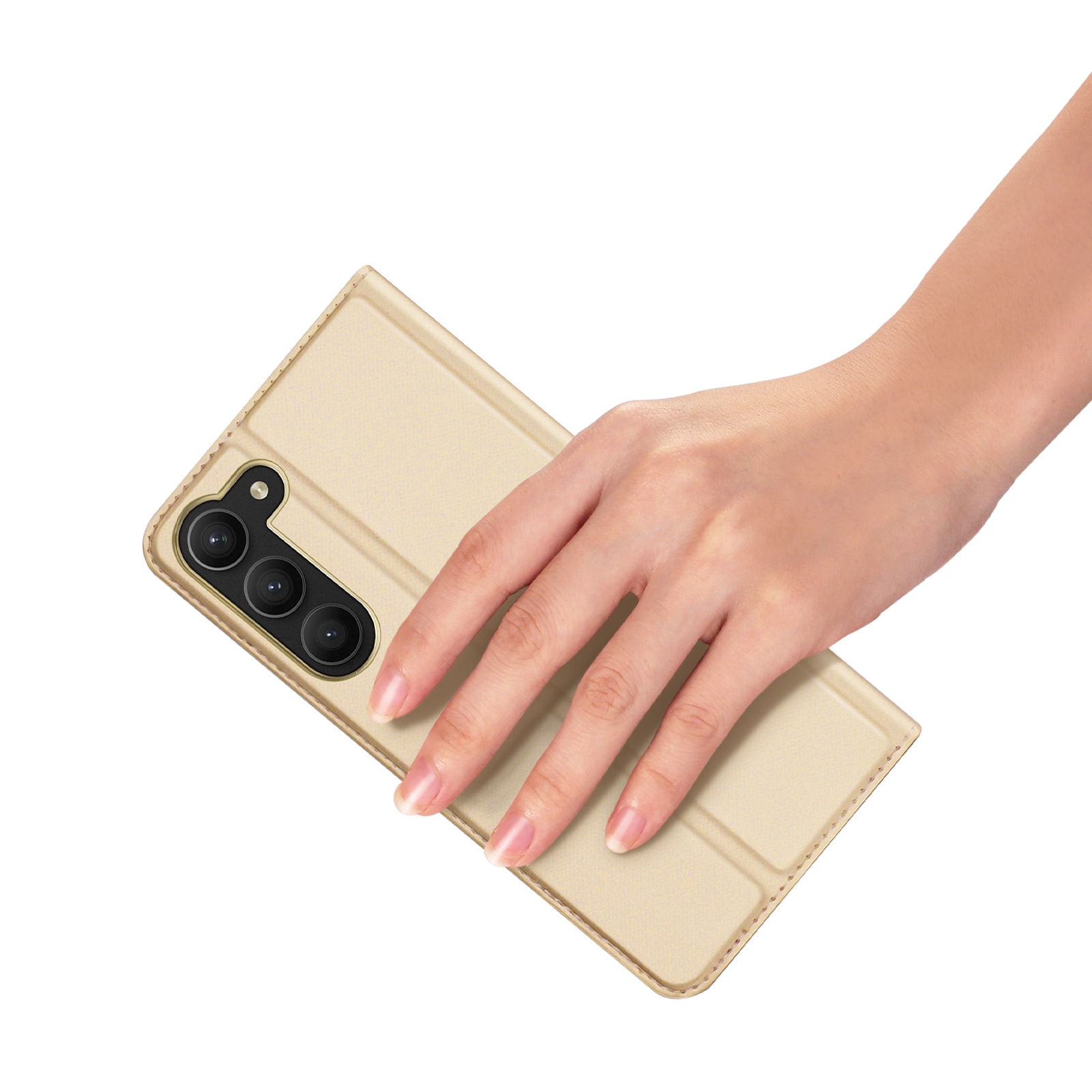 Dux Ducis Skin Pro-etui til Samsung Galaxy S23+ Flip Card Wallet Stand Gold