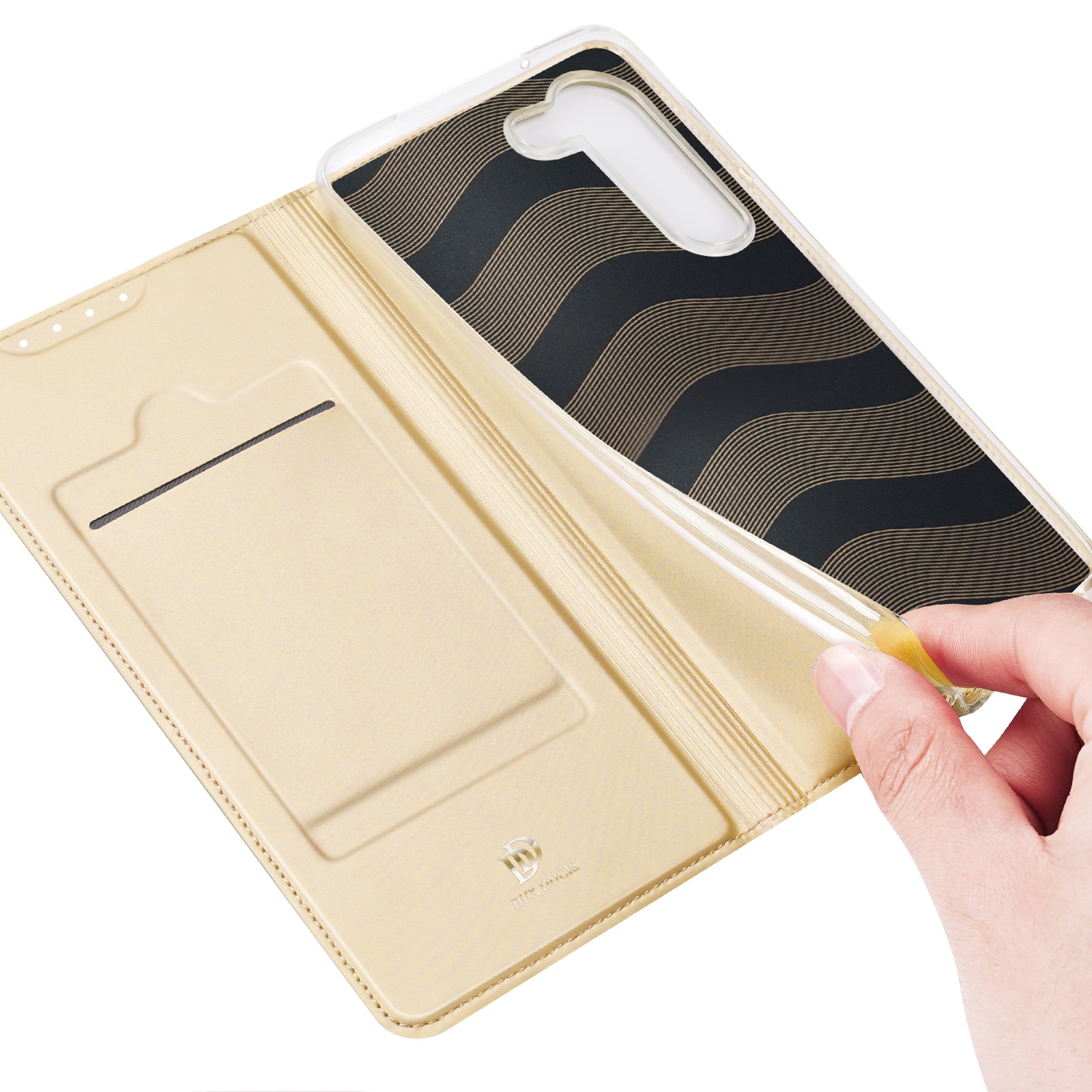 Dux Ducis Skin Pro-etui til Samsung Galaxy S23+ Flip Card Wallet Stand Gold