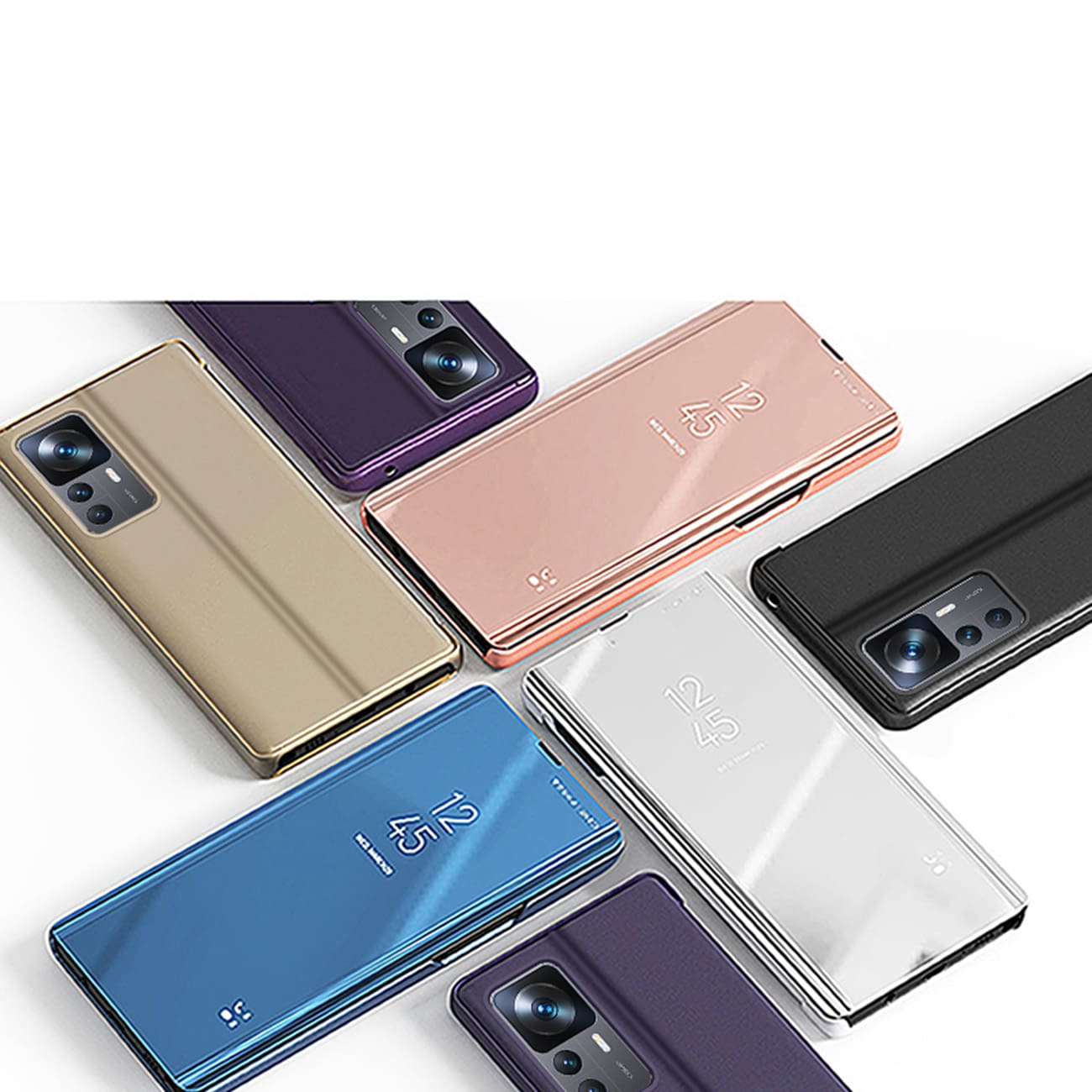 Clear View Case-etui til Xiaomi 12T Pro / Xiaomi 12T flip cover sort