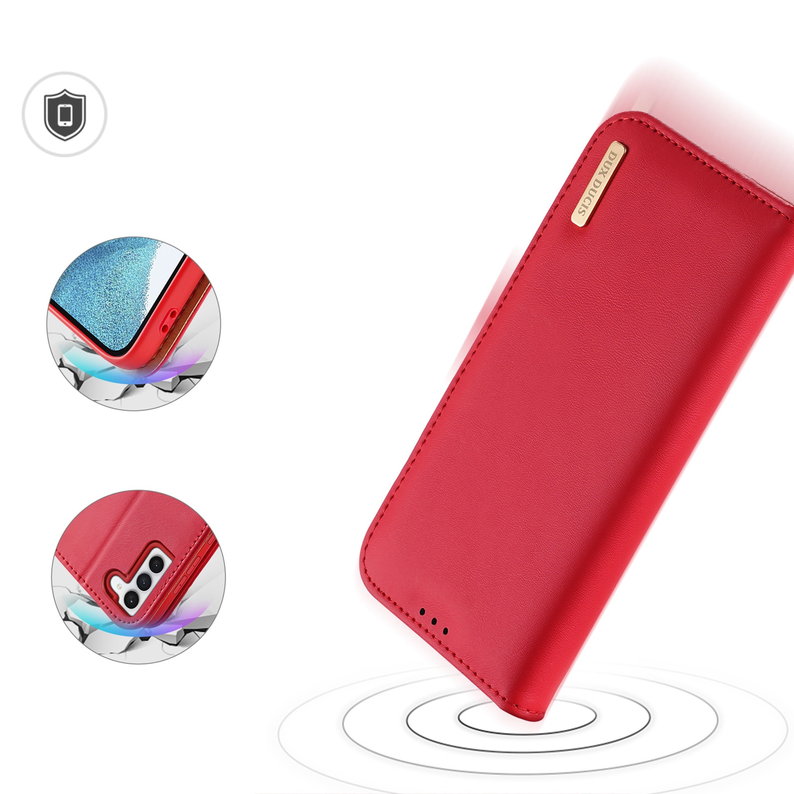 Dux Ducis Hivo etui Samsung Galaxy S23+ flip cover wallet stand RFID blocking red