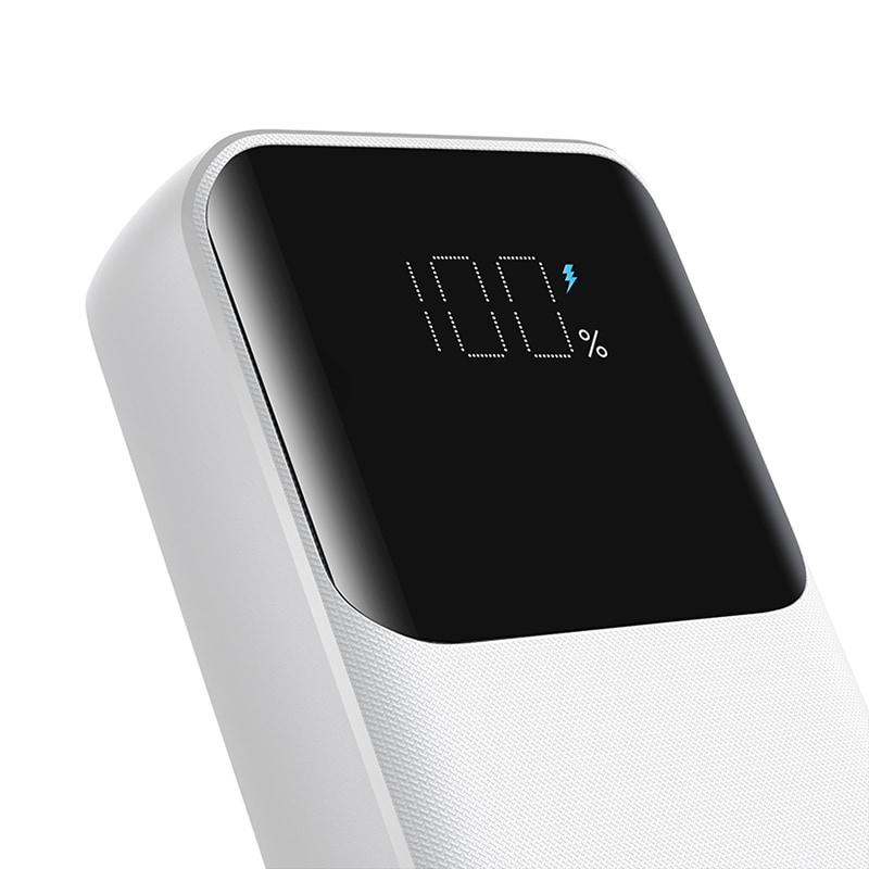 Mini powerbank med inbyggda kablar Joyroom JR-PBC06 30W 10000mAh - vit