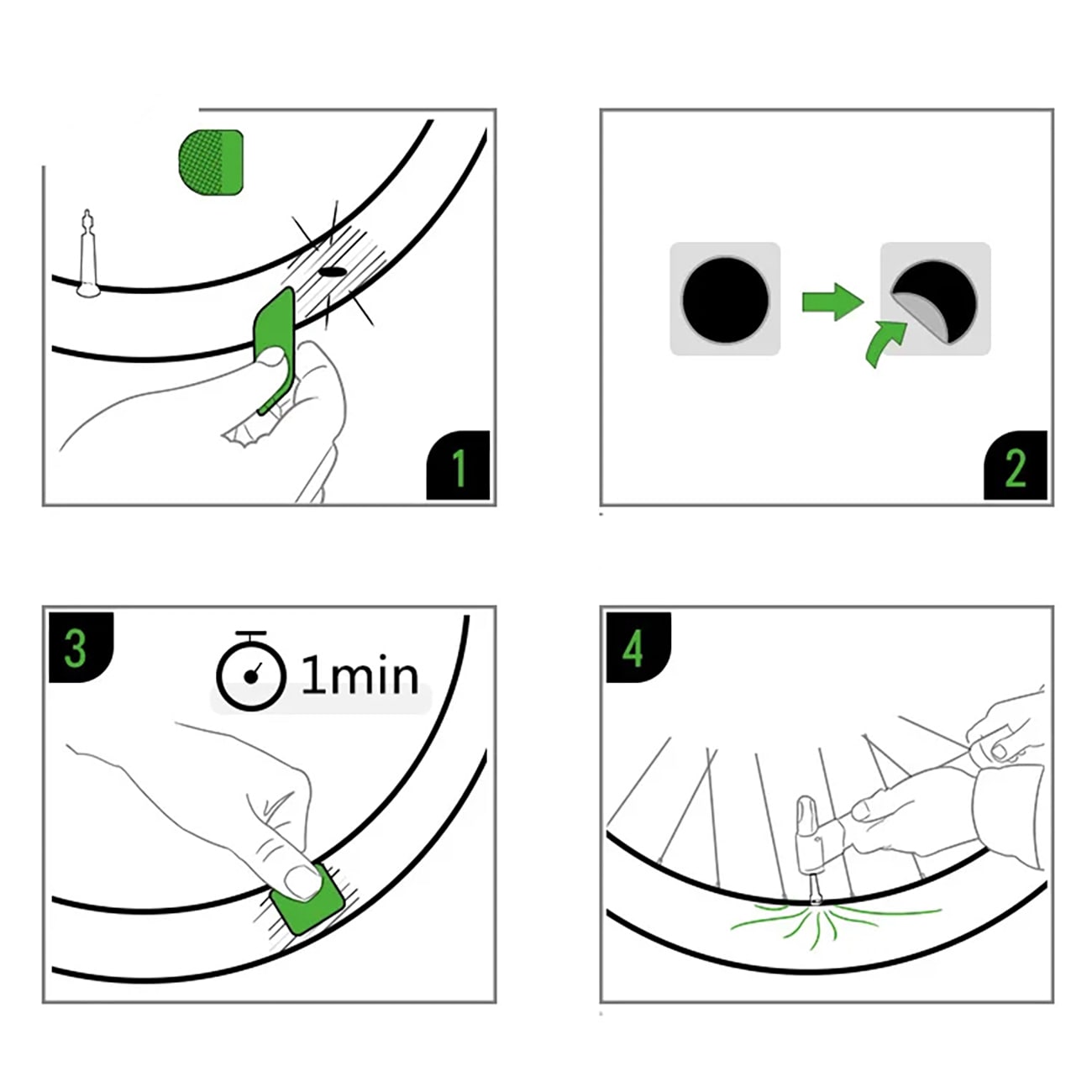 Rockbros GJ2001 reparationssats för cykelslangar - genomskinlig