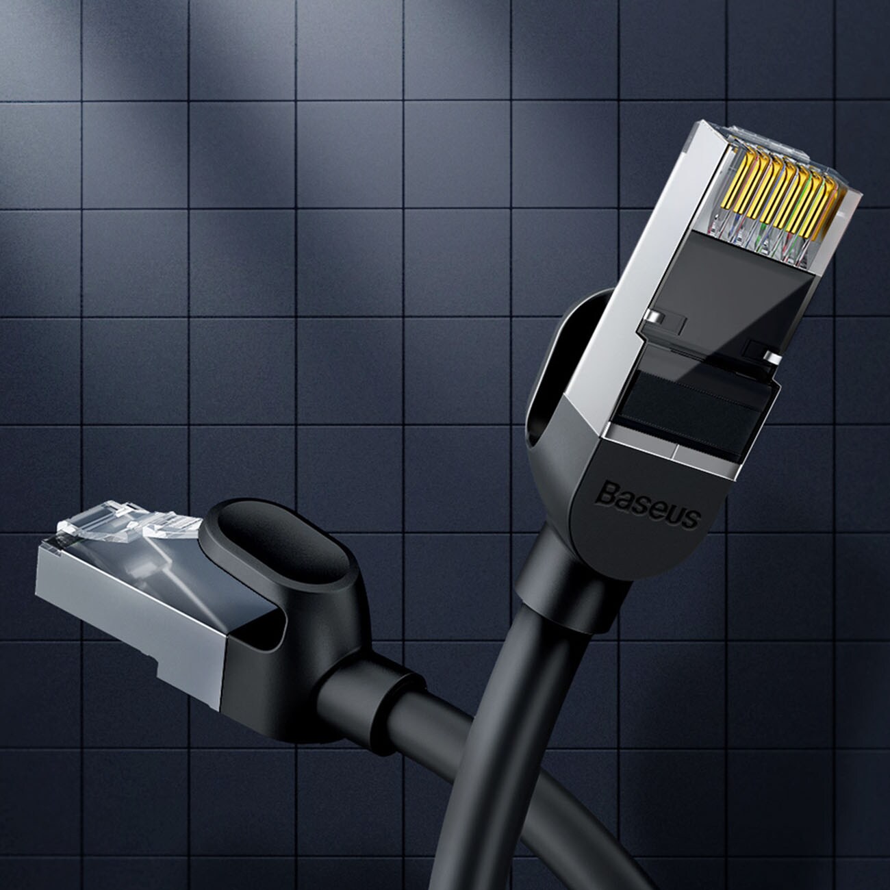 Baseus Höghastighets flat Ethernet CAT6 RJ45 nätverkskabel 1m - svart