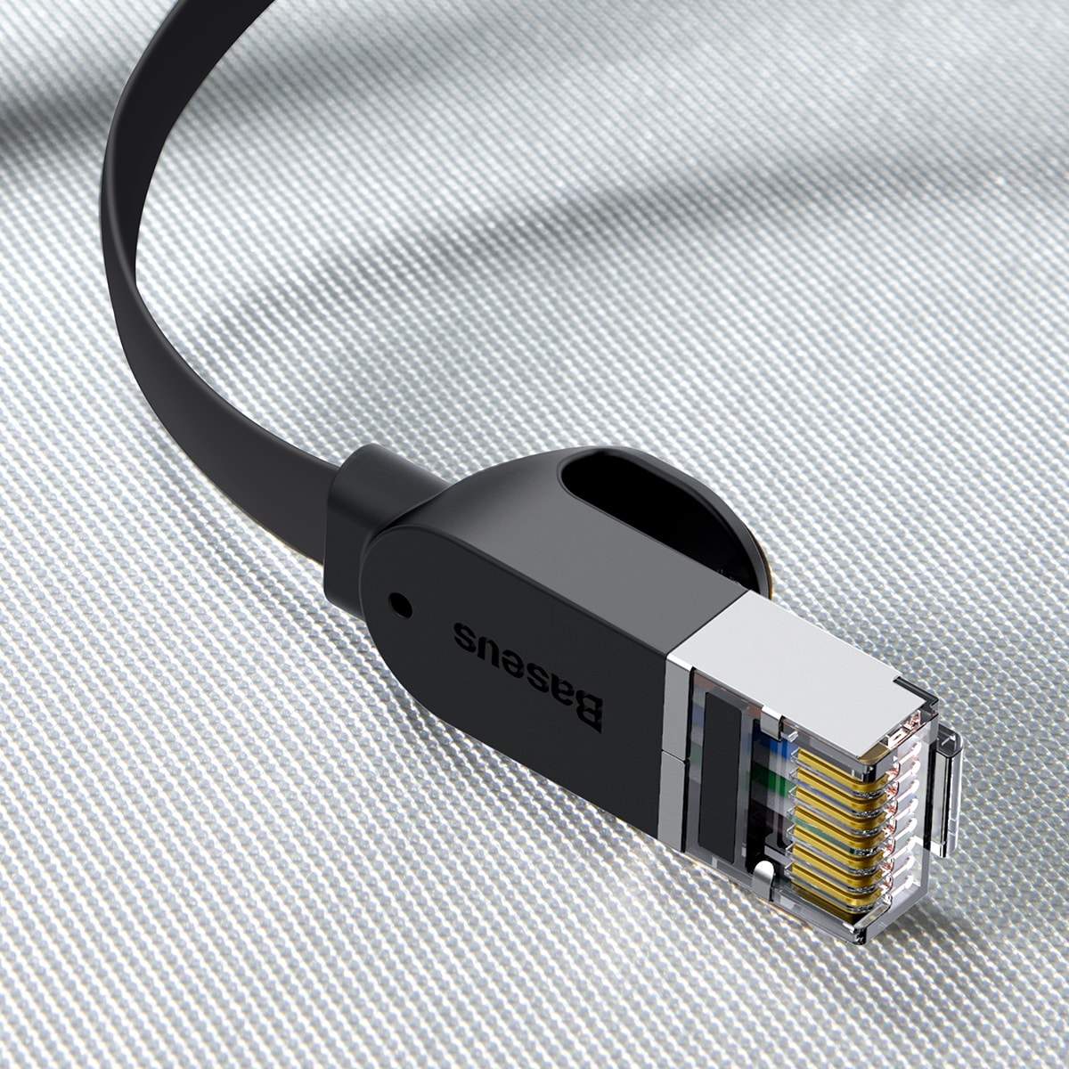 Baseus Höghastighets flat Ethernet CAT6 RJ45 nätverkskabel 1m - svart