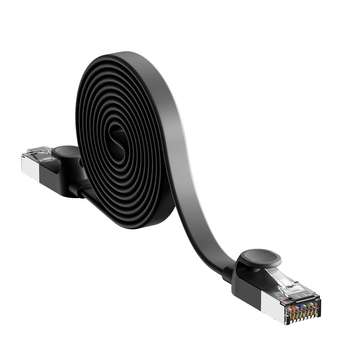 Baseus Höghastighets flat Ethernet CAT6 RJ45 nätverkskabel 1m - svart