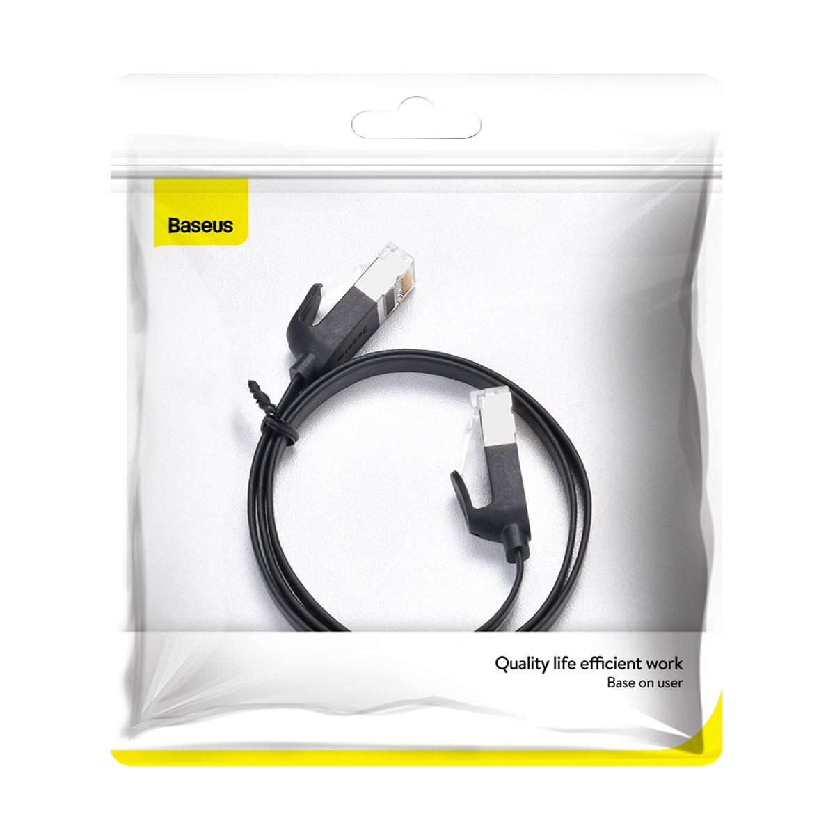 Baseus Höghastighets flat Ethernet CAT6 RJ45 nätverkskabel 1m - svart