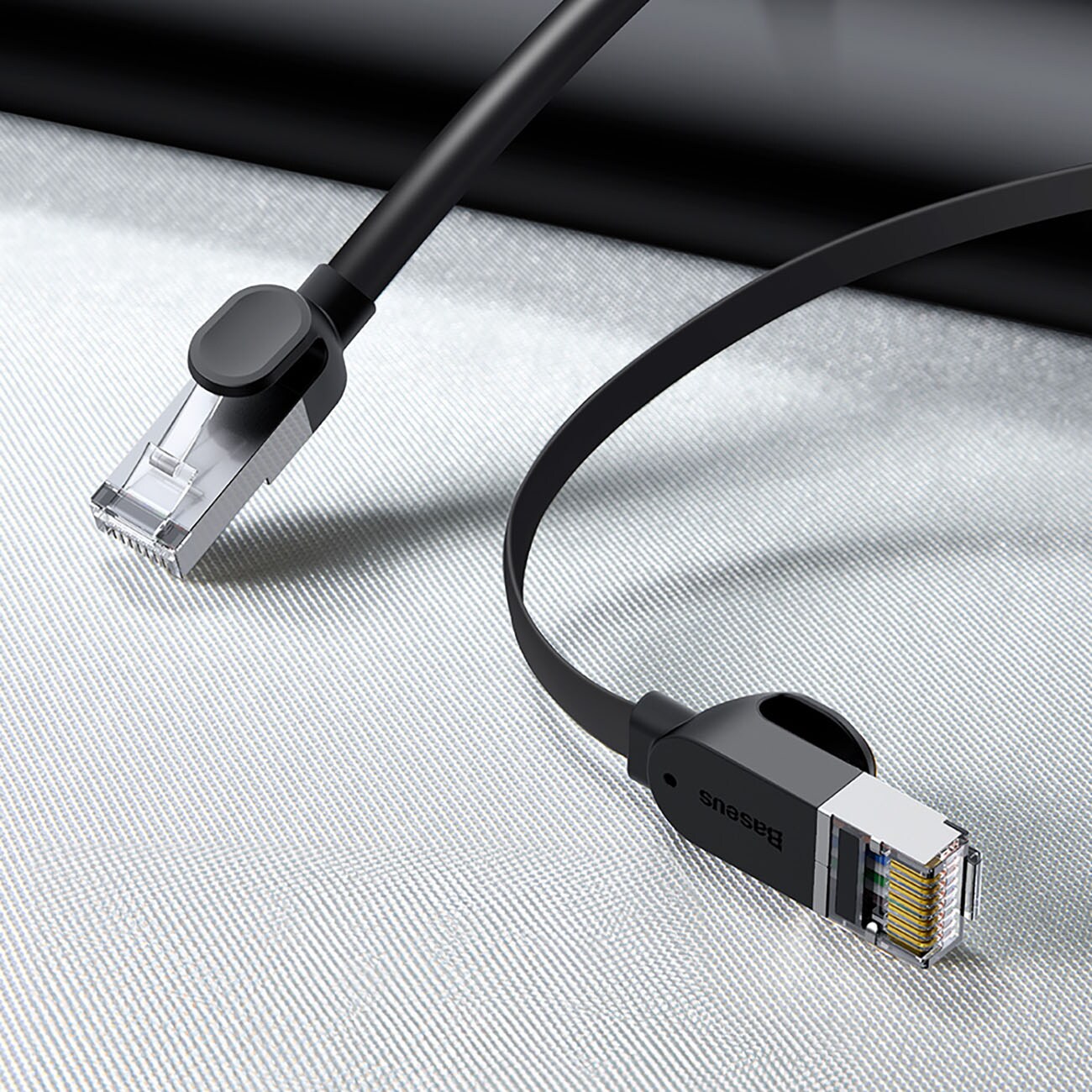Baseus Höghastighets flat Ethernet CAT6 RJ45 nätverkskabel 1m - svart