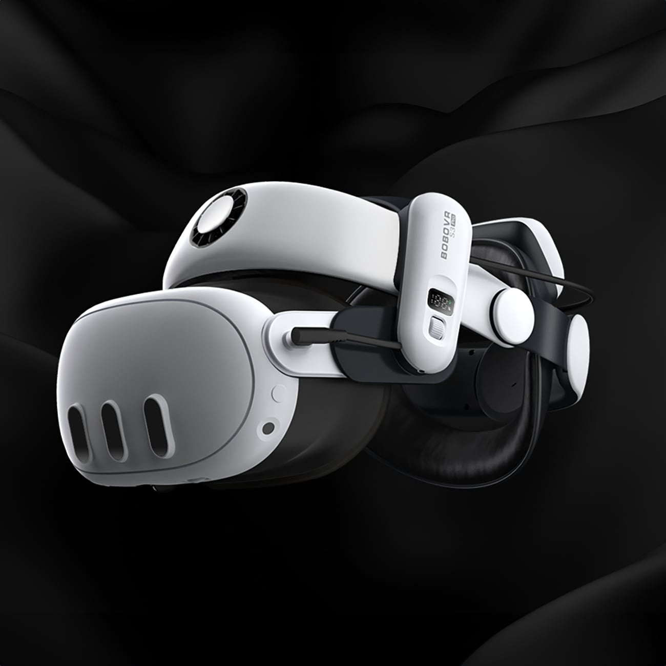 BoboVR S3 Pro rem för Meta Quest 3 VR-headset + B100 externt batteri - svart och vitt
