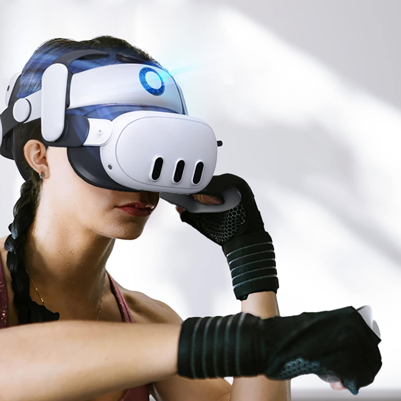 BoboVR S3 Pro rem för Meta Quest 3 VR-headset + B100 externt batteri - svart och vitt