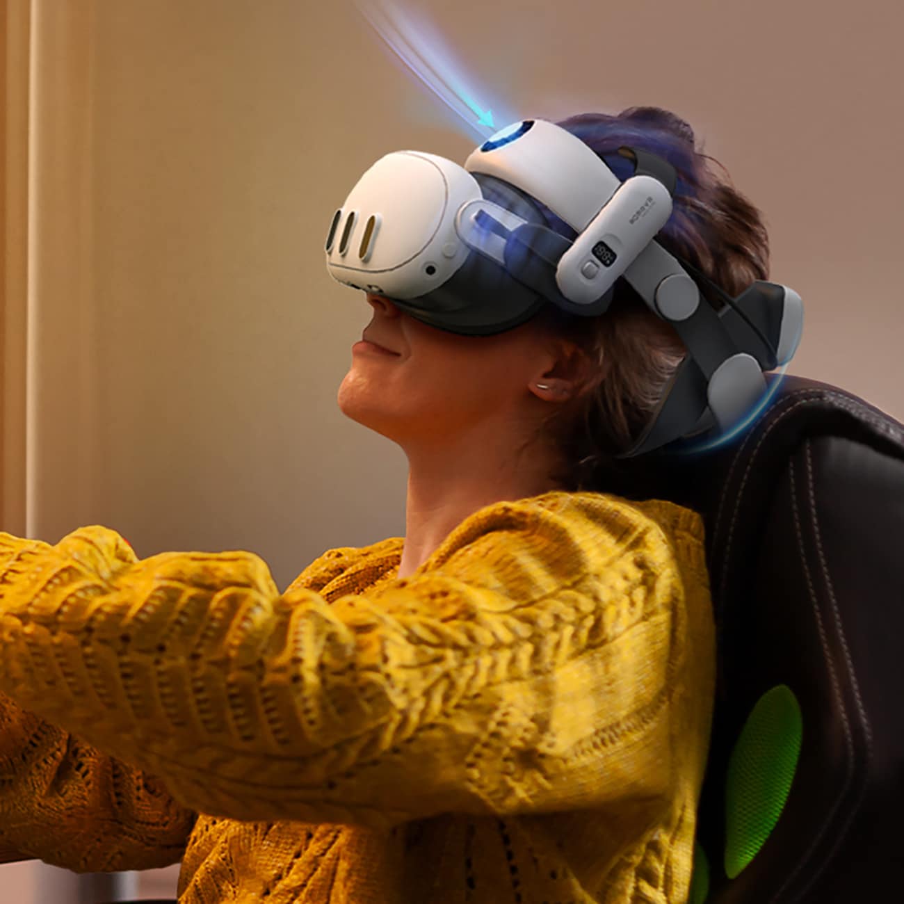 BoboVR S3 Pro rem för Meta Quest 3 VR-headset + B100 externt batteri - svart och vitt