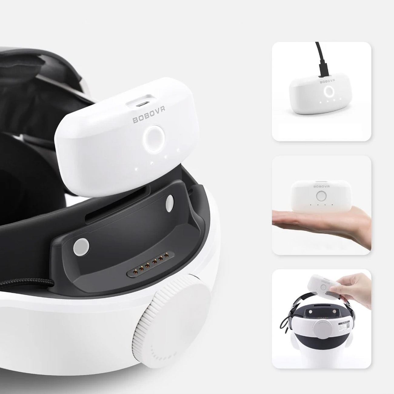 BoboVR B2 externt batteri för BoboVR M1 / M2 / M3-armband 5200mAh - vit