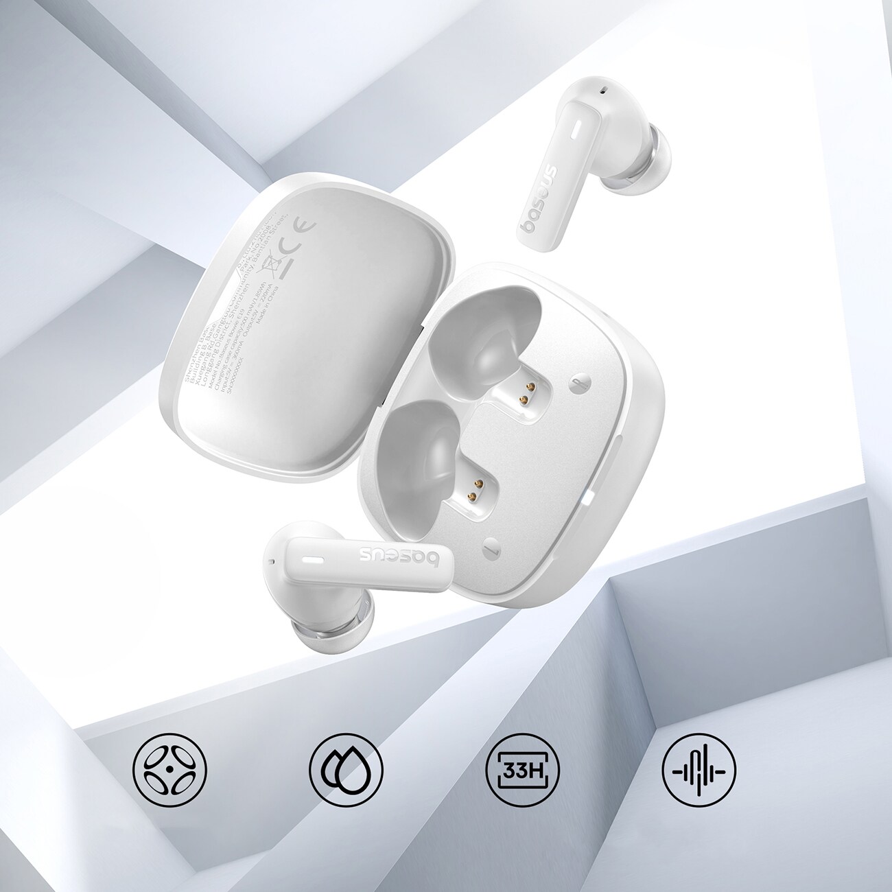 Baseus Bowie E19 TWS In-Ear trådlösa hörlurar - Vit