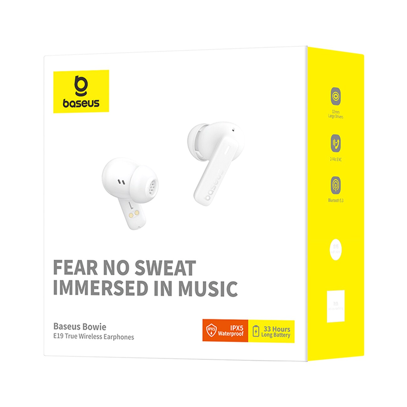 Baseus Bowie E19 TWS In-Ear trådlösa hörlurar - Vit