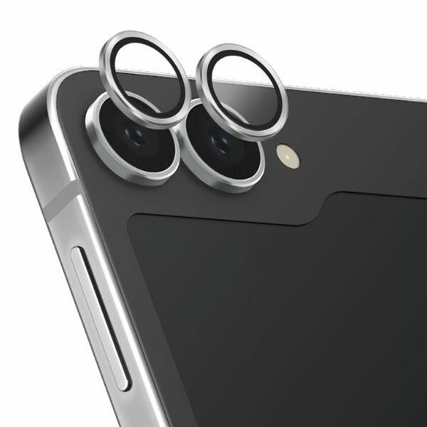 Uniq Optix Aluminium härdat glas för lins med applikator för Samsung Galaxy Z Flip 6 - Vit