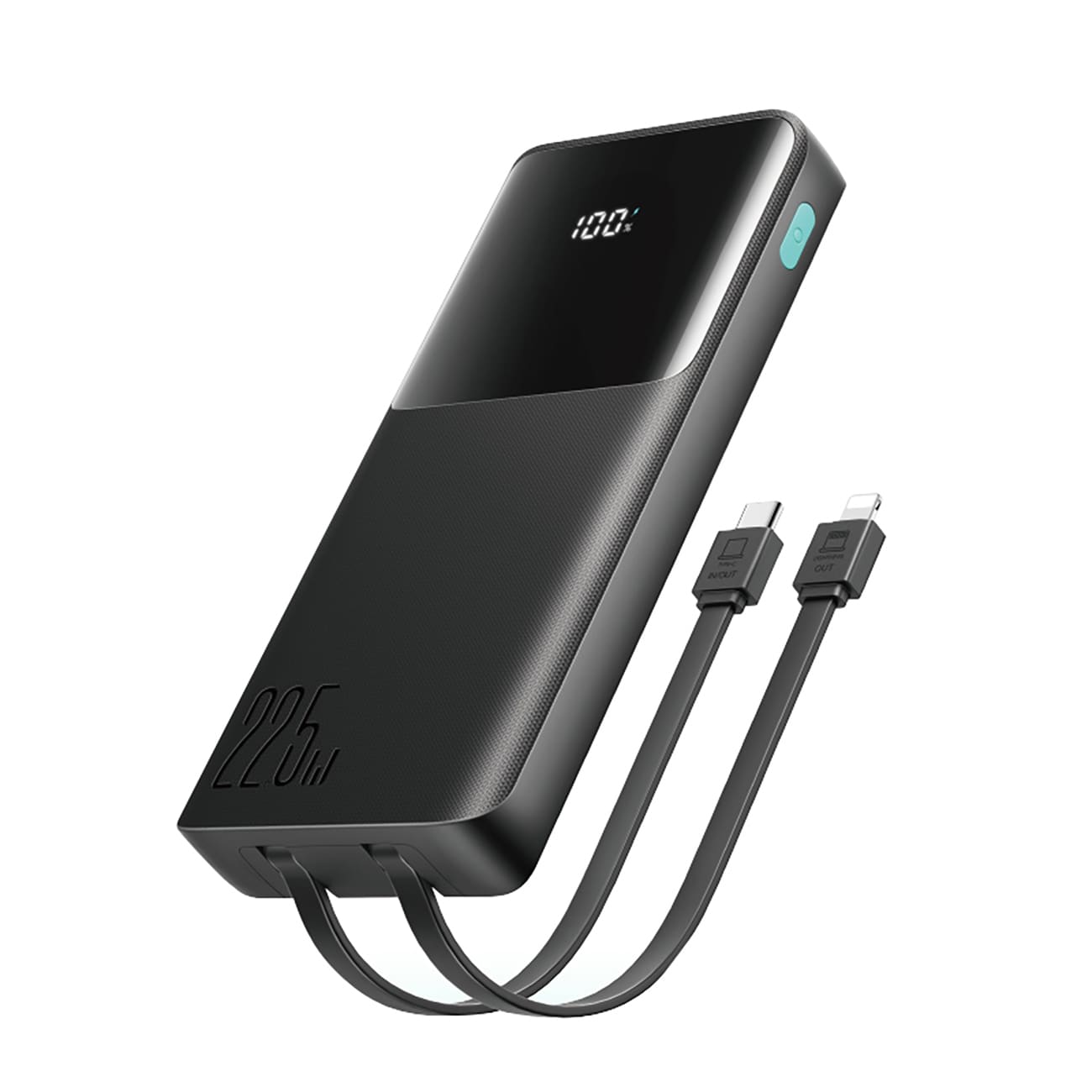 Joyroom JR-PBF19 22,5W 10000mAh Powerbank med två inbyggda kablar - Svart