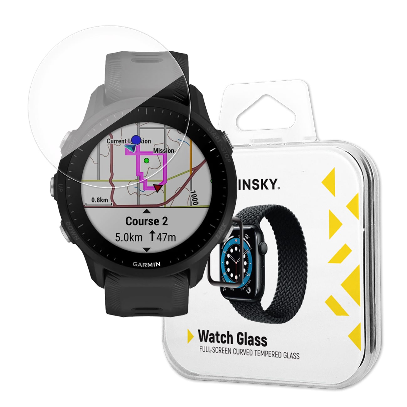 Wozinsky Härdat glas med full limning för Garmin Forerunner 965 (2 st.)