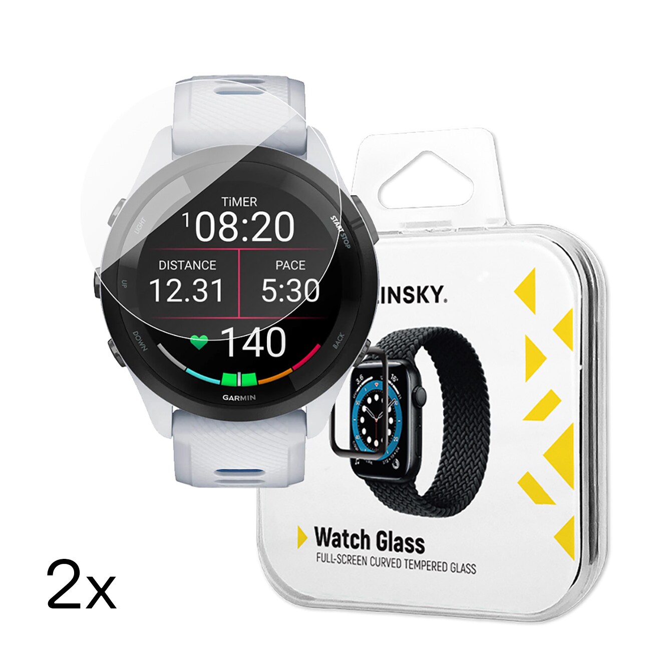 Wozinsky Fullt limhärdat glas för Garmin Forerunner 265S 46mm (2 st.)