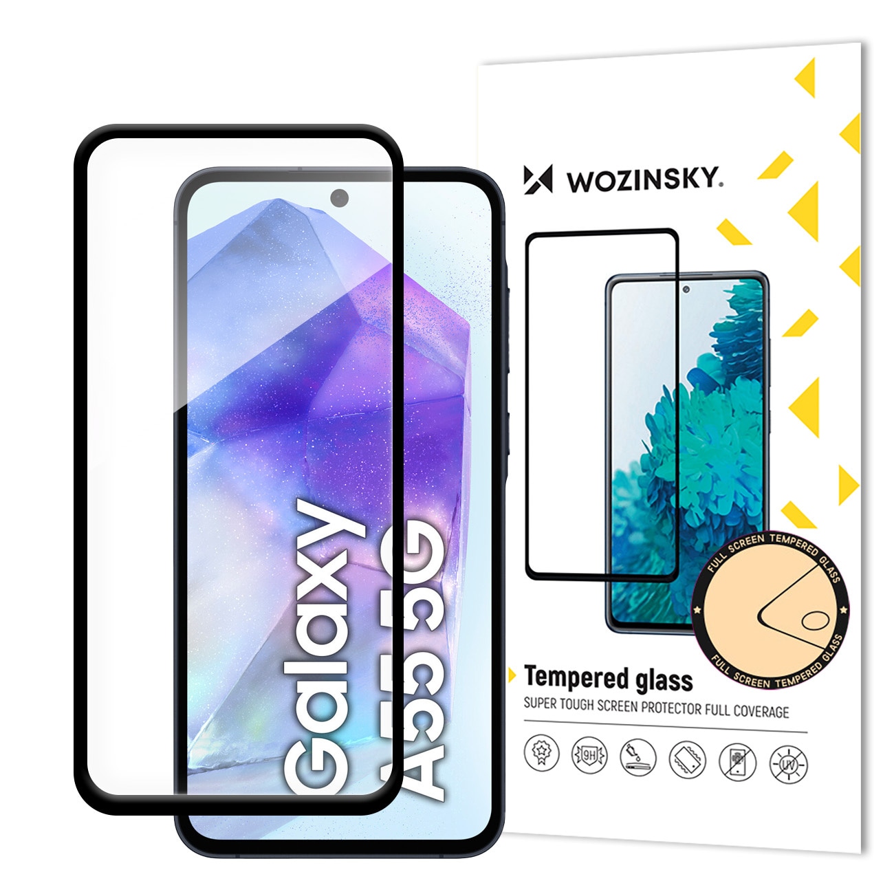 Wozinsky Super slitstarkt härdat glas med full limning för Samsung Galaxy A16 / A16 5G helskärm