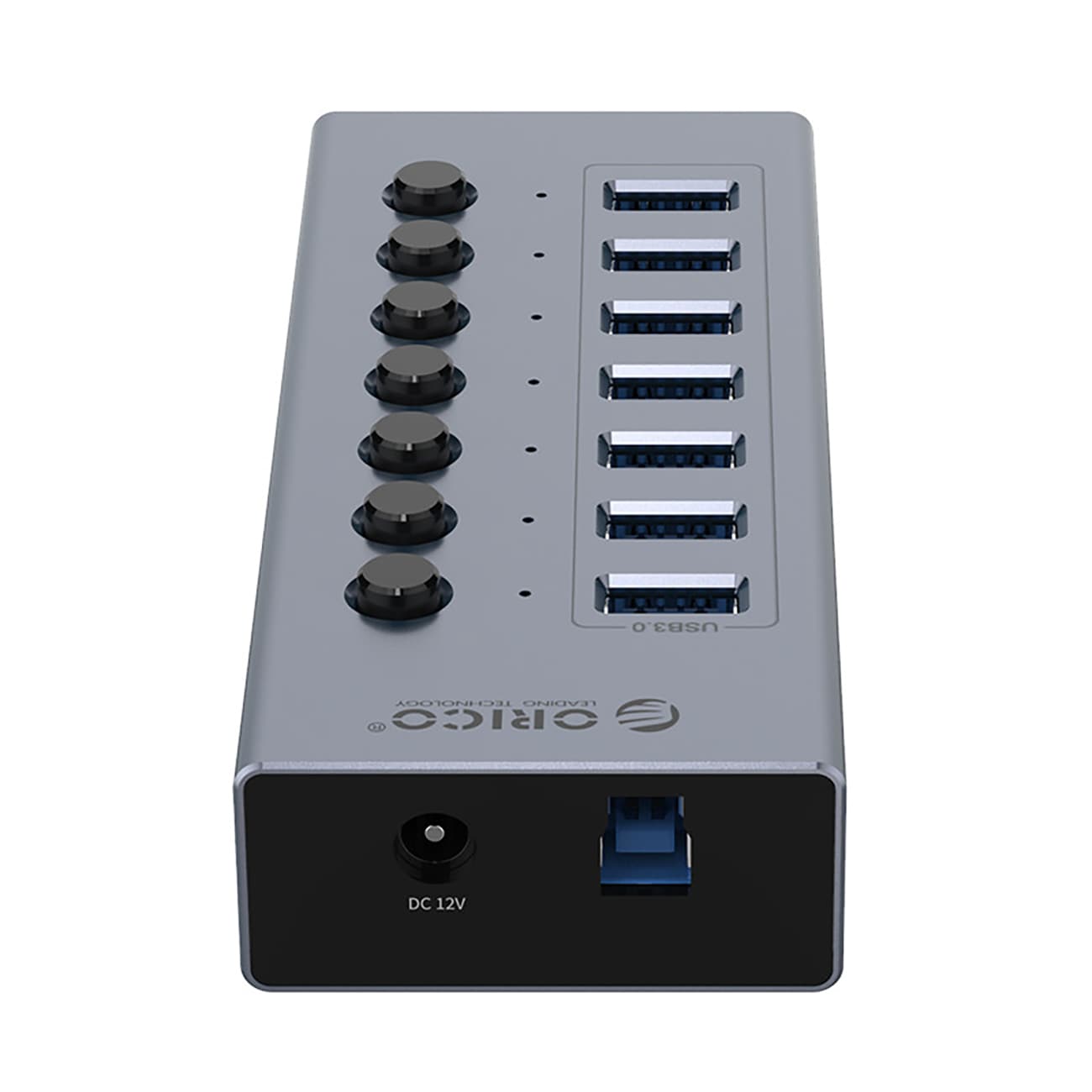 Orico BT2U3-7AB Hub 7x USB-A 3.0 med switchar - grå