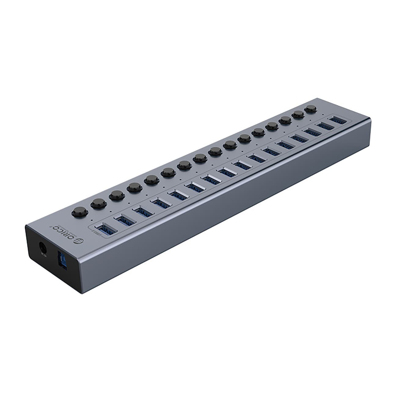 Orico BT2U3-16AB Hub 16x USB-A 3.0 med switchar - grå