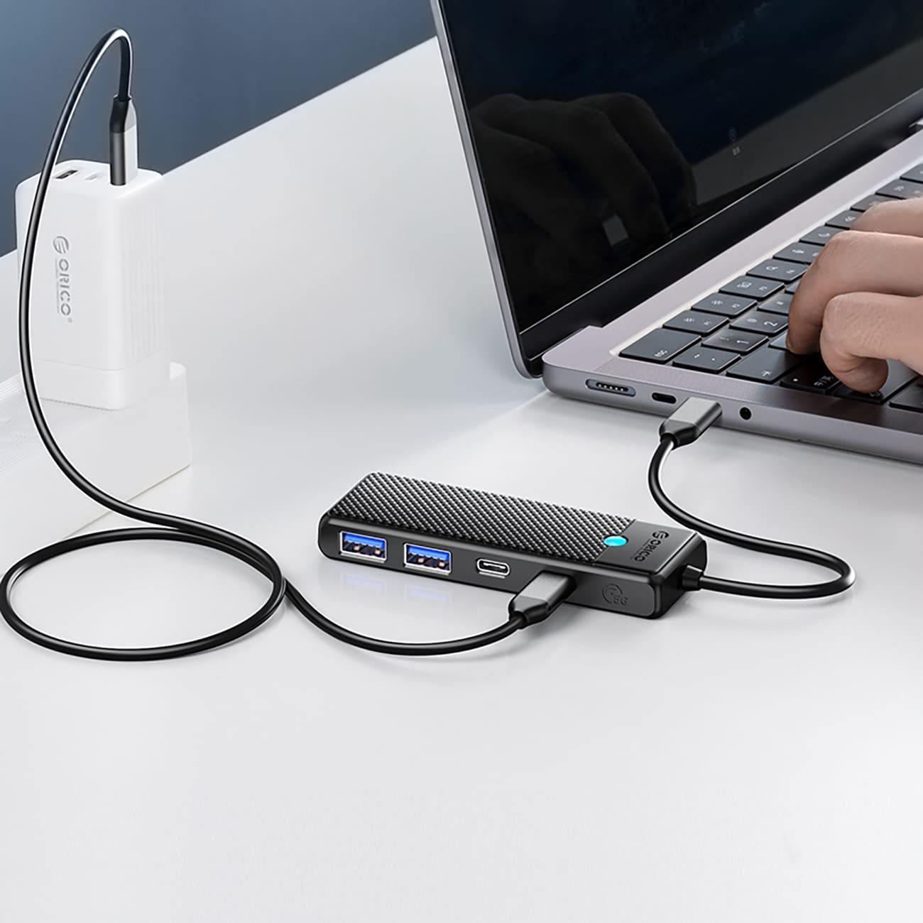 Orico PAPW4A-C3 USB-A Hub Dockningsstation 4x USB-A 3.0 - Svart