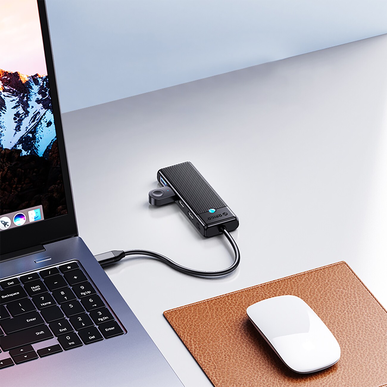 Hub USB-C Orico PAPW2AC-C3 dockningsstation 2x USB-A 3.0 + 2x USB-C 3.0 - svart