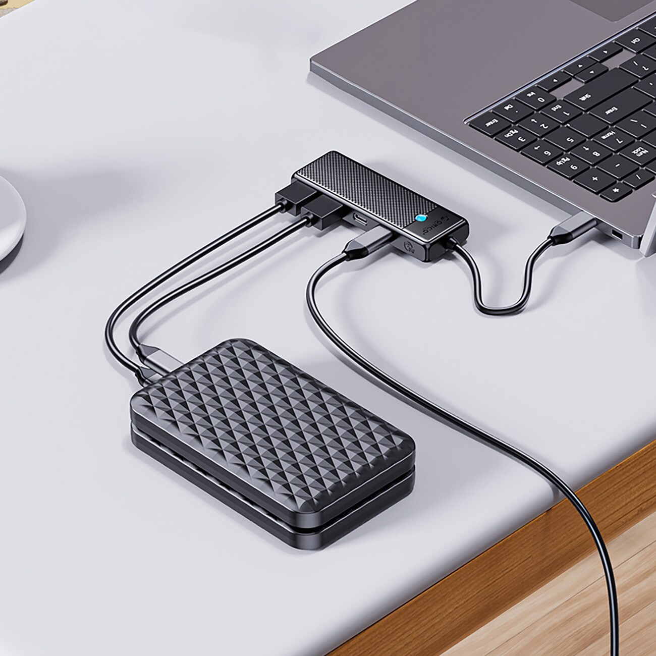 Hub USB-C Orico PAPW2AC-C3 dockningsstation 2x USB-A 3.0 + 2x USB-C 3.0 - svart
