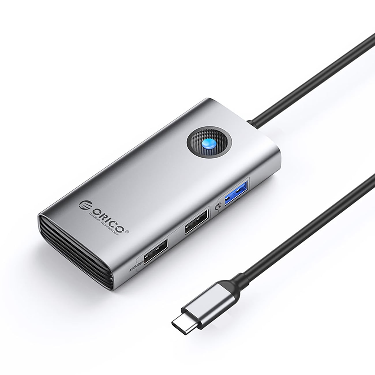 Orico PW11-5P USB-C Hub Dockningsstation 1x USB-A 3.0 + 2x USB-A 2.0 + 1x USB-C PD + 1x HDMI - Grå