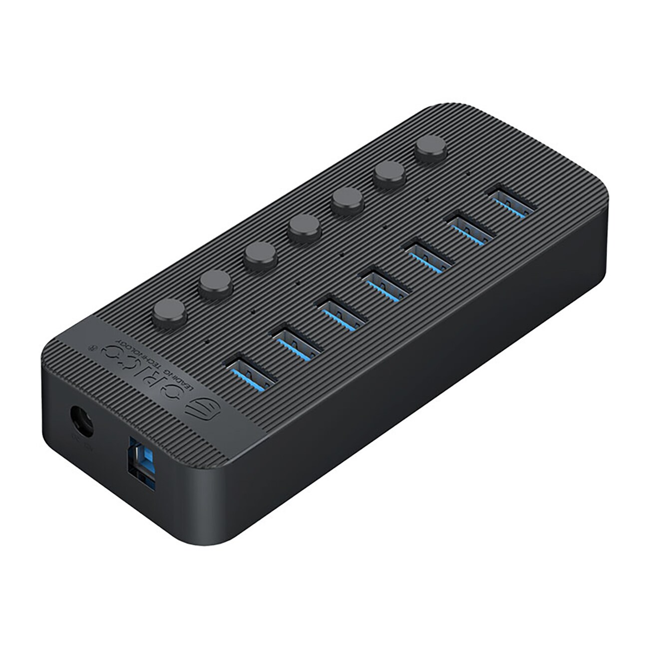 Orico CT2U3-7AB 7x USB-A 3.0-hubb med switchar - svart