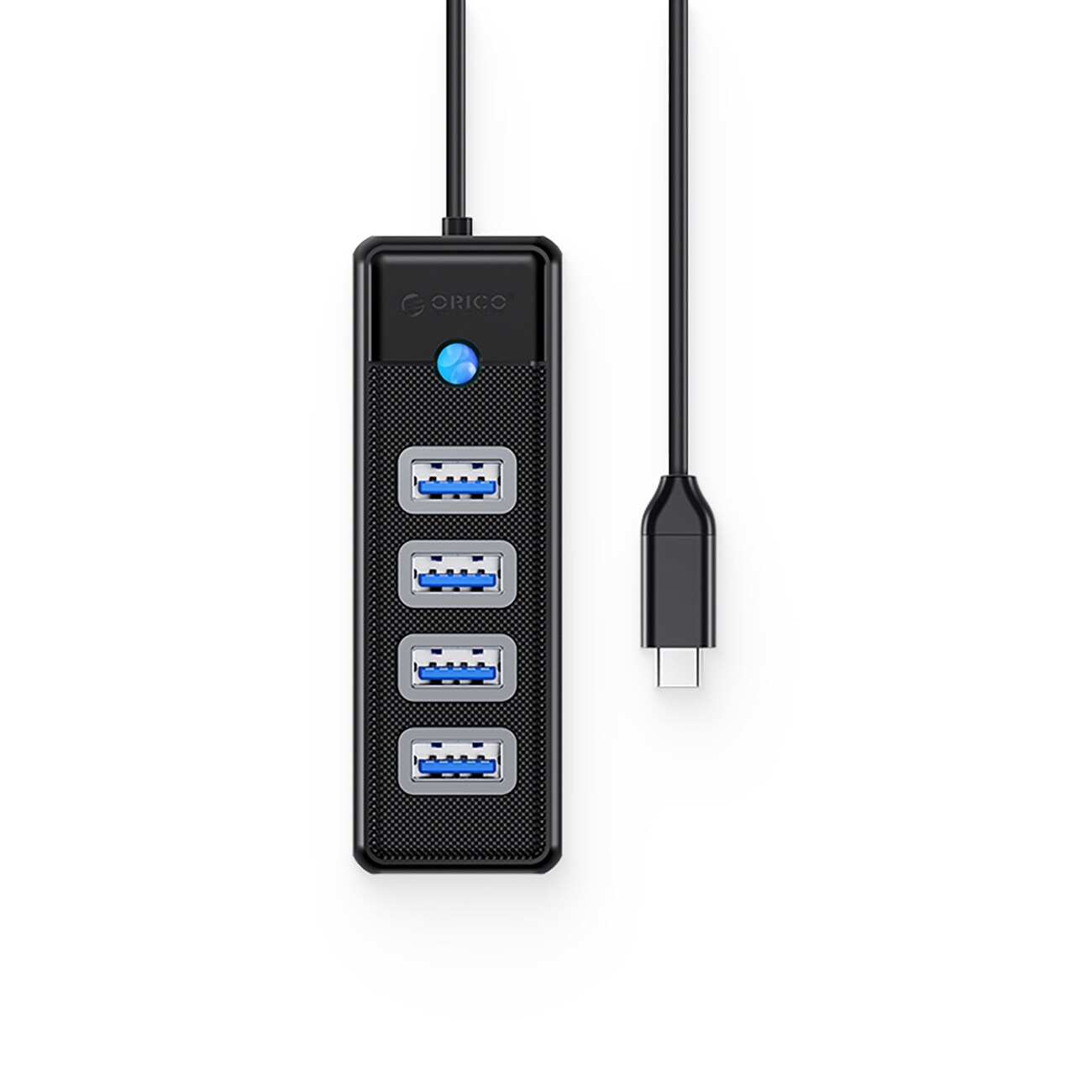 Orico PW4U-C3 USB-C / 4x USB-A 3.0-hubb - svart