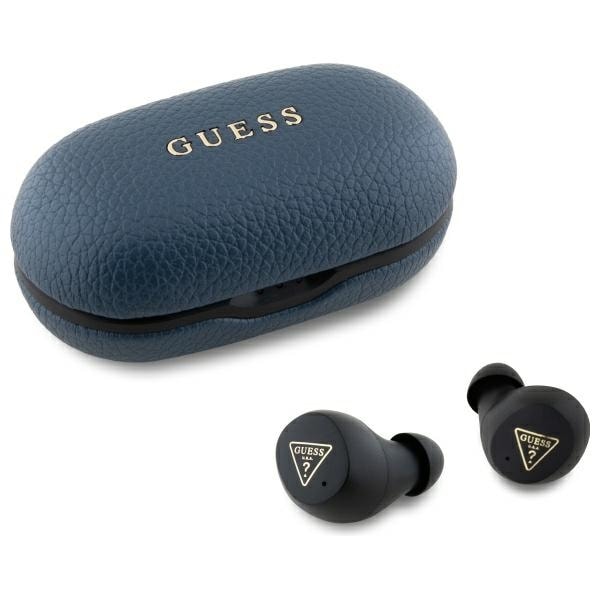 Guess Bluetooth-hörlurar GUTWSPGTSPSB TWS + dockningsstation blå/blå Grained Classic Logotyp