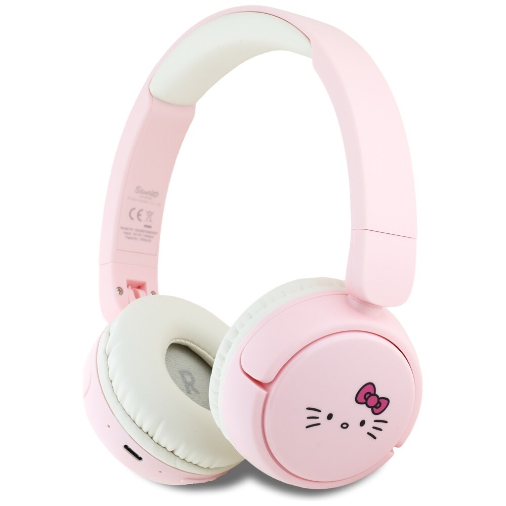 Hello Kitty Face Logo Bluetooth hörlurar med öron - Rosa