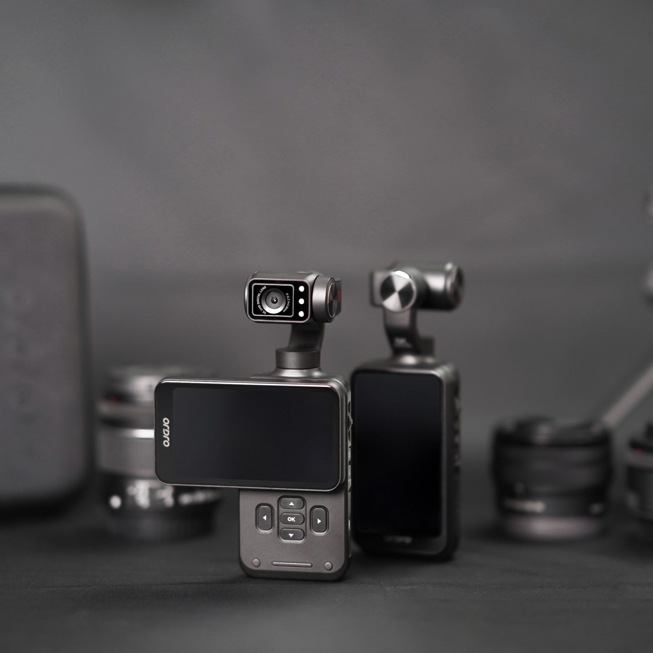 Ordro Pocket M5 3-akset gimbal kamera, 5K, for vlogging og YouTube - Svart