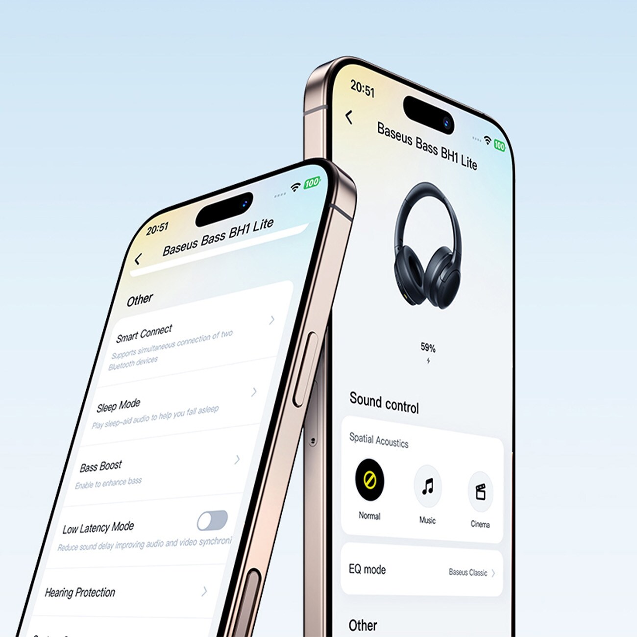 Baseus Bass BH1 Lite trådlösa Bluetooth 6.0-hörlurar med öron - svart