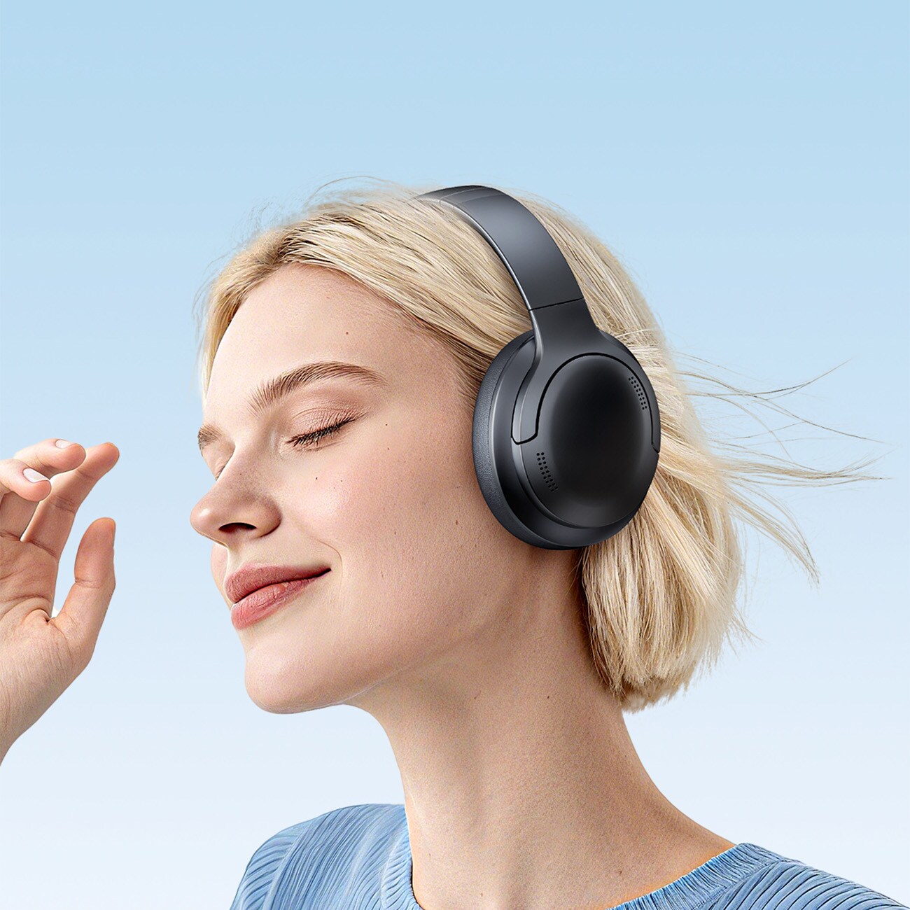 Baseus Bass BH1 Lite trådlösa Bluetooth 6.0-hörlurar med öron - svart