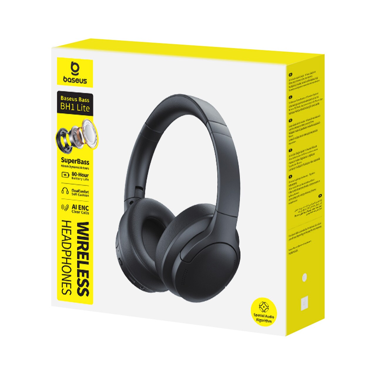 Baseus Bass BH1 Lite trådlösa Bluetooth 6.0-hörlurar med öron - svart