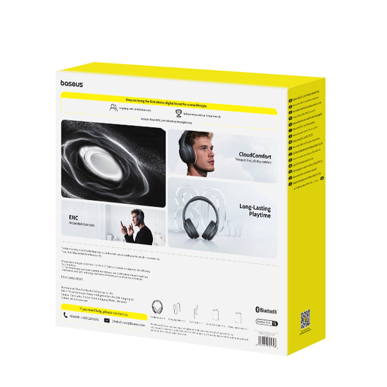 Baseus Bass BH1 Lite trådlösa Bluetooth 6.0-hörlurar med öron - svart