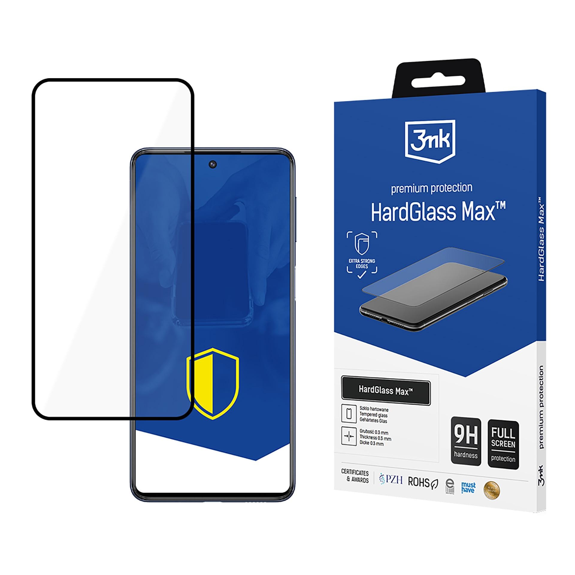 Förstärkt 3mk HardGlass Max svart härdat glas för Samsung Galaxy M53 5G