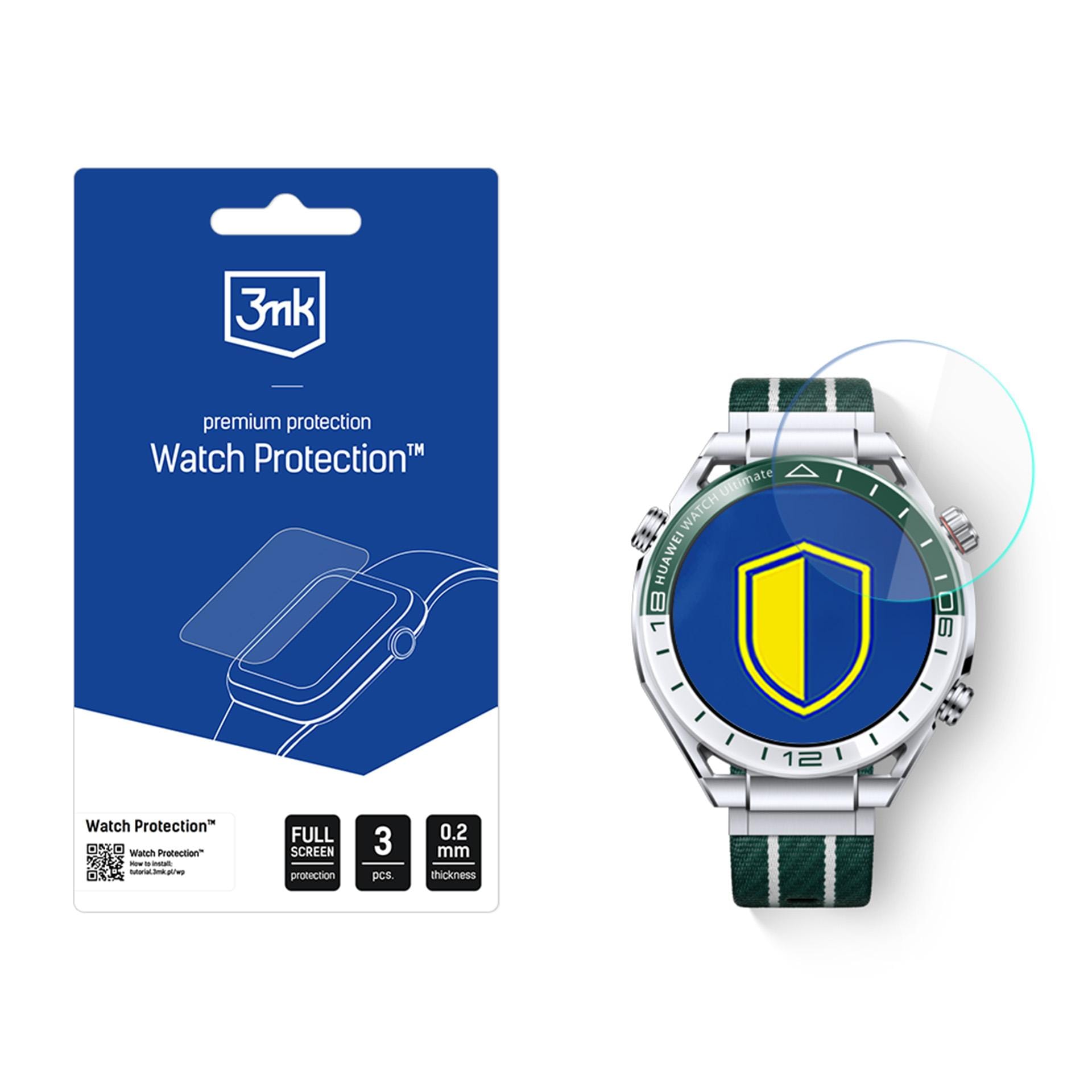 3mk Watch Protection FlexibleGlass hybridglas för smartklockans display för Huawei Watch Ultimate 2